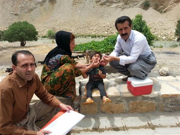 اجرای مرحله دوم واکسیناسیون فلج اطفال درمناطق سیاری شهرستان جوانرود